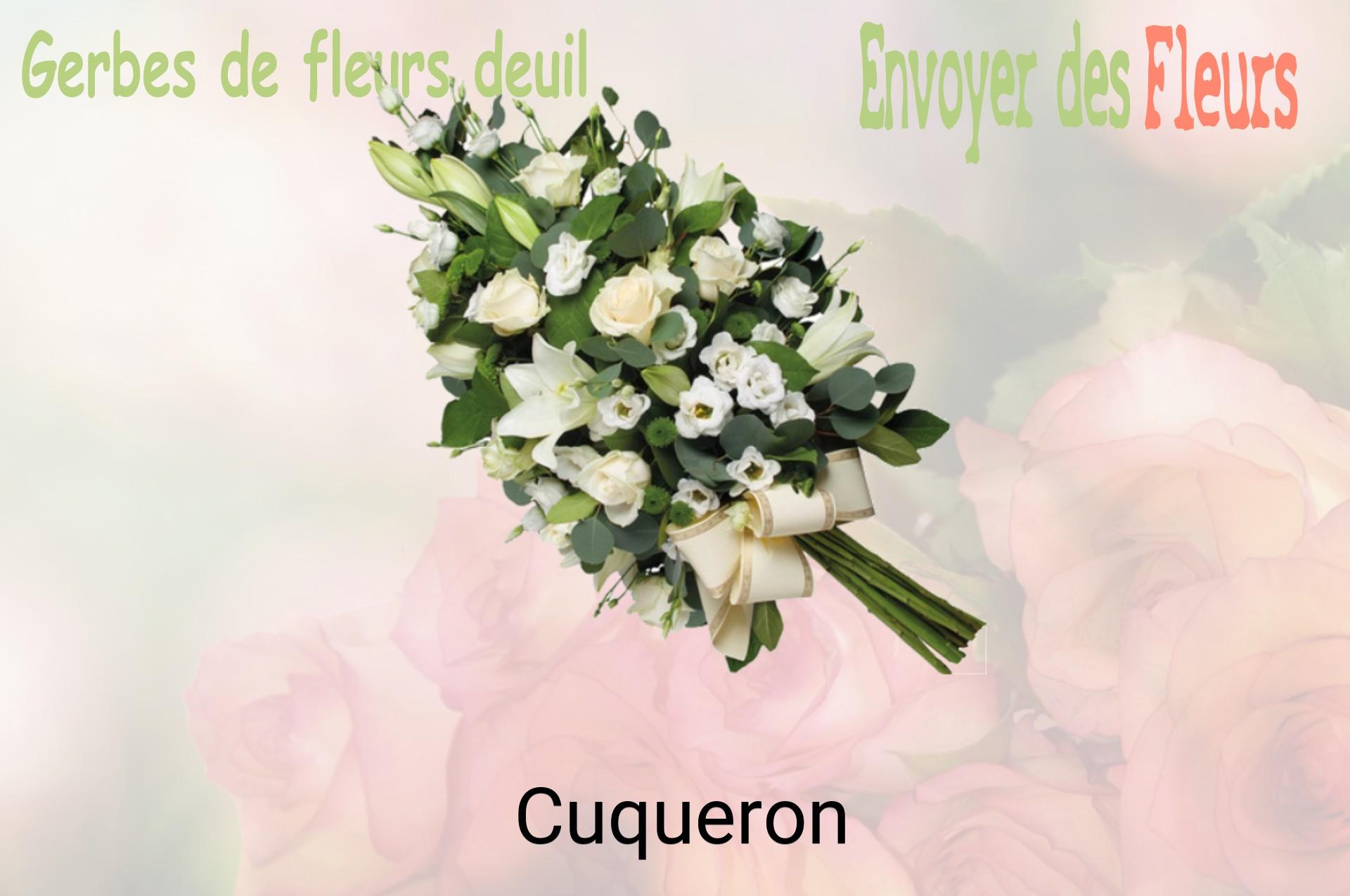 Gerbe de fleurs de deuil livrée à Cuqueron